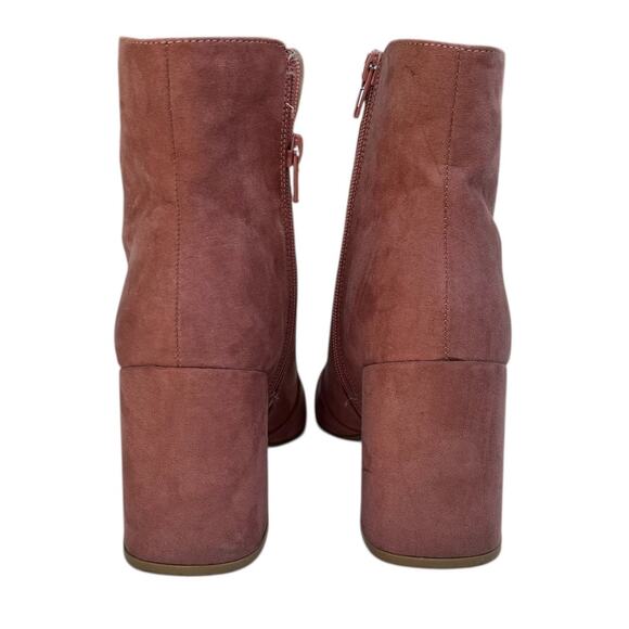 Charlotte Russe Mauve Suede Ankle Boots Size 8 Heeled Bootie - Picture 6 of 10